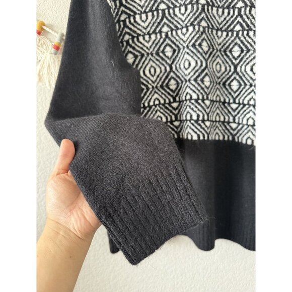 Express Fair Isle Black Knit Crewneck Sweater Cabincore Cozy Geometric NWT Men L - Picture 6 of 9